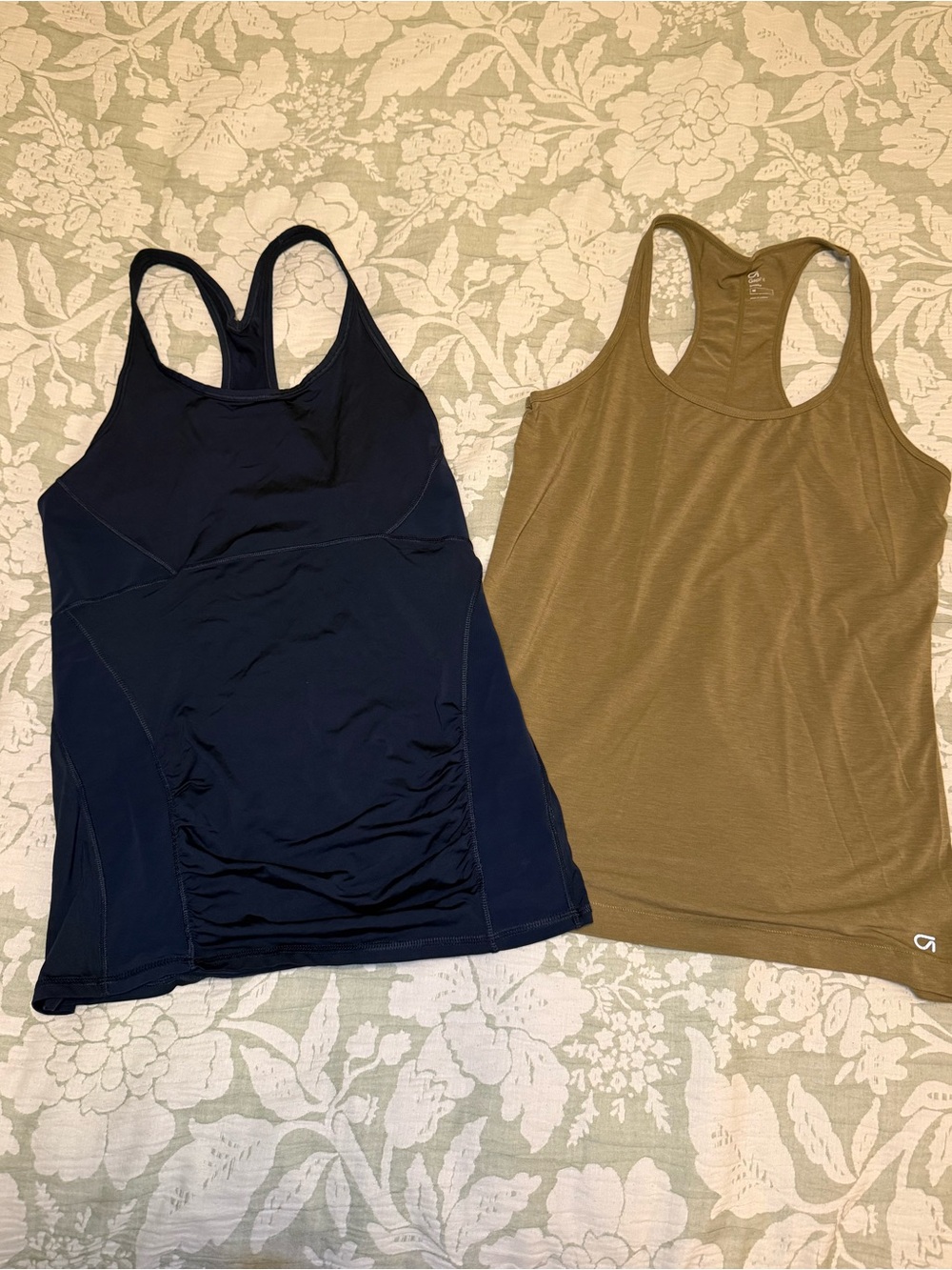 Women's Racerback Tank Tops - Navy and Olive